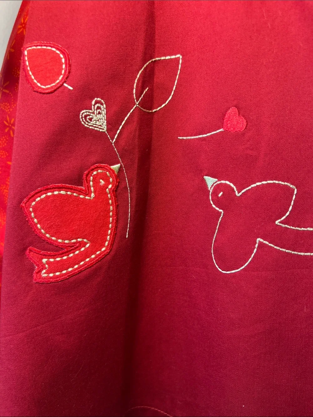 Vintage Girls Red Heart Appliqué Jumper Dress with Tights